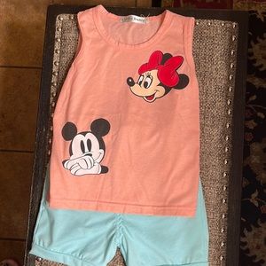 Girls size 110 Mickey and Minnie Mouse outfit